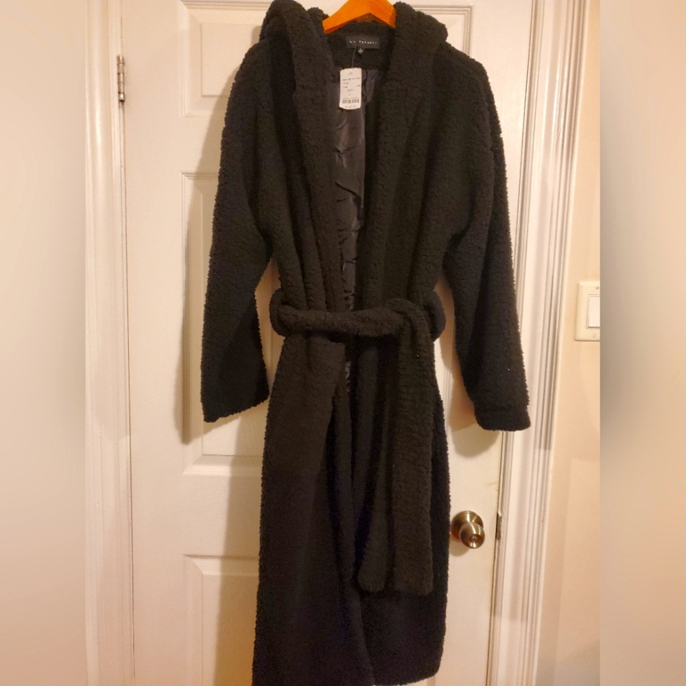 Coat - Oversized belted teddy coat